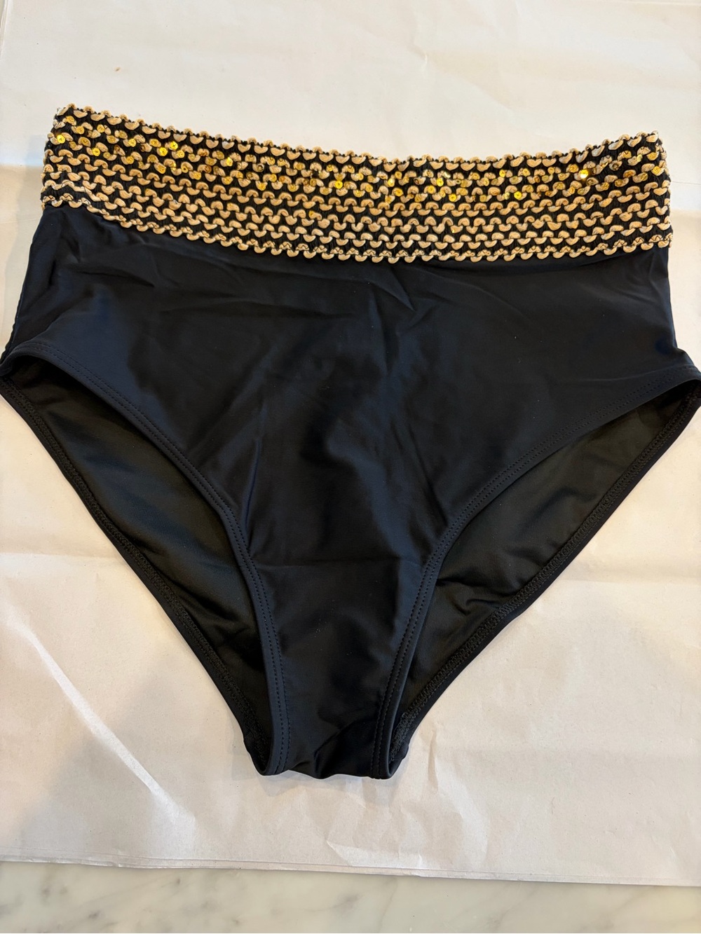 Black and Gold swim bikini bottom